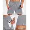 image:imageMAGCOMSEN Mens 5 Athletic Running Shorts Mesh Quick Dry Lightweight Linerless Gym Workout Shorts with Zipper PocketsMedium Grey