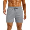 image:imageMAGCOMSEN Mens 5 Athletic Running Shorts Mesh Quick Dry Lightweight Linerless Gym Workout Shorts with Zipper PocketsMedium Grey
