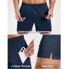 image:imageMAGCOMSEN Mens 5 Athletic Running Shorts Mesh Quick Dry Lightweight Linerless Gym Workout Shorts with Zipper PocketsNavy