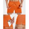 image:imageMAGCOMSEN Mens 5 Athletic Running Shorts Mesh Quick Dry Lightweight Linerless Gym Workout Shorts with Zipper PocketsOrange