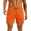 image:imageMAGCOMSEN Mens 5 Athletic Running Shorts Mesh Quick Dry Lightweight Linerless Gym Workout Shorts with Zipper PocketsOrange