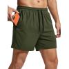 image:imageMAGCOMSEN Mens 5 Athletic Running Shorts Quick Dry Lightweight Linerless Mesh Workout Gym Active Shorts with PocketsArmy Green