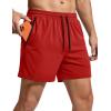 image:imageMAGCOMSEN Mens 5 Athletic Running Shorts Quick Dry Lightweight Linerless Mesh Workout Gym Active Shorts with PocketsRed