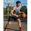 image:imageMAGCOMSEN Mens 7 Athletic Running Shorts Quick Dry Lightweight Mesh Basketball Workout Shorts with Zipper PocketsBlack