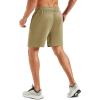 image:imageMAGCOMSEN Mens 7 Athletic Running Shorts Quick Dry Lightweight Mesh Basketball Workout Shorts with Zipper PocketsKhaki