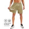 image:imageMAGCOMSEN Mens 7 Athletic Running Shorts Quick Dry Lightweight Mesh Basketball Workout Shorts with Zipper PocketsKhaki