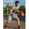 image:imageMAGCOMSEN Mens 7 Athletic Running Shorts Quick Dry Lightweight Mesh Basketball Workout Shorts with Zipper PocketsLight Grey