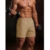 image:imageMAGCOMSEN Mens Athletic Shorts 5 Quick Dry Lightweight Linerless Gym Workout Hiking Shorts with Zipper PocketsKhaki