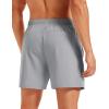 image:imageMAGCOMSEN Mens Athletic Shorts 5 Quick Dry Lightweight Linerless Gym Workout Hiking Shorts with Zipper PocketsLight Grey