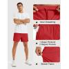 image:imageMAGCOMSEN Mens Athletic Shorts 5 Quick Dry Lightweight Linerless Gym Workout Hiking Shorts with Zipper PocketsRed