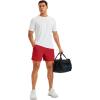 image:imageMAGCOMSEN Mens Athletic Shorts 5 Quick Dry Lightweight Linerless Gym Workout Hiking Shorts with Zipper PocketsRed