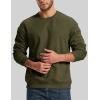 image:imageMAGCOMSEN Mens Crewneck Sweatshirt Sherpa Lined Casual Fleece Pullover Thermal Winter Warm Heavyweight Cotton SweatShirtsArmy Green