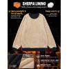 image:imageMAGCOMSEN Mens Crewneck Sweatshirt Sherpa Lined Casual Fleece Pullover Thermal Winter Warm Heavyweight Cotton SweatShirtsBlack