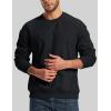 image:imageMAGCOMSEN Mens Crewneck Sweatshirt Sherpa Lined Casual Fleece Pullover Thermal Winter Warm Heavyweight Cotton SweatShirtsBlack