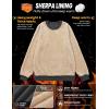 image:imageMAGCOMSEN Mens Crewneck Sweatshirt Sherpa Lined Casual Fleece Pullover Thermal Winter Warm Heavyweight Cotton SweatShirtsGray
