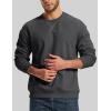 image:imageMAGCOMSEN Mens Crewneck Sweatshirt Sherpa Lined Casual Fleece Pullover Thermal Winter Warm Heavyweight Cotton SweatShirtsGray