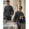 image:imageMAGCOMSEN Mens Crewneck Sweatshirt Sherpa Lined Casual Fleece Pullover Thermal Winter Warm Heavyweight Cotton SweatShirtsGray
