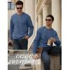 image:imageMAGCOMSEN Mens Crewneck Sweatshirt Sherpa Lined Casual Fleece Pullover Thermal Winter Warm Heavyweight Cotton SweatShirtsGrayblue