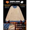 image:imageMAGCOMSEN Mens Crewneck Sweatshirt Sherpa Lined Casual Fleece Pullover Thermal Winter Warm Heavyweight Cotton SweatShirtsGrayblue