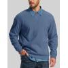 image:imageMAGCOMSEN Mens Crewneck Sweatshirt Sherpa Lined Casual Fleece Pullover Thermal Winter Warm Heavyweight Cotton SweatShirtsGrayblue