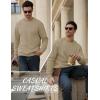 image:imageMAGCOMSEN Mens Crewneck Sweatshirt Sherpa Lined Casual Fleece Pullover Thermal Winter Warm Heavyweight Cotton SweatShirtsKhaki