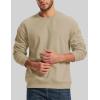 image:imageMAGCOMSEN Mens Crewneck Sweatshirt Sherpa Lined Casual Fleece Pullover Thermal Winter Warm Heavyweight Cotton SweatShirtsKhaki