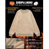 image:imageMAGCOMSEN Mens Crewneck Sweatshirt Sherpa Lined Casual Fleece Pullover Thermal Winter Warm Heavyweight Cotton SweatShirtsKhaki