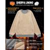 image:imageMAGCOMSEN Mens Crewneck Sweatshirt Sherpa Lined Casual Fleece Pullover Thermal Winter Warm Heavyweight Cotton SweatShirtsLightgray