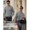 image:imageMAGCOMSEN Mens Crewneck Sweatshirt Sherpa Lined Casual Fleece Pullover Thermal Winter Warm Heavyweight Cotton SweatShirtsLightgray