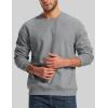 image:imageMAGCOMSEN Mens Crewneck Sweatshirt Sherpa Lined Casual Fleece Pullover Thermal Winter Warm Heavyweight Cotton SweatShirtsLightgray