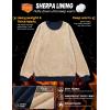 image:imageMAGCOMSEN Mens Crewneck Sweatshirt Sherpa Lined Casual Fleece Pullover Thermal Winter Warm Heavyweight Cotton SweatShirtsNavy