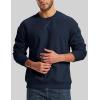 image:imageMAGCOMSEN Mens Crewneck Sweatshirt Sherpa Lined Casual Fleece Pullover Thermal Winter Warm Heavyweight Cotton SweatShirtsNavy