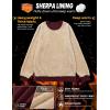 image:imageMAGCOMSEN Mens Crewneck Sweatshirt Sherpa Lined Casual Fleece Pullover Thermal Winter Warm Heavyweight Cotton SweatShirtsWinered