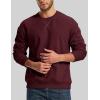 image:imageMAGCOMSEN Mens Crewneck Sweatshirt Sherpa Lined Casual Fleece Pullover Thermal Winter Warm Heavyweight Cotton SweatShirtsWinered