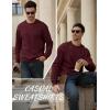 image:imageMAGCOMSEN Mens Crewneck Sweatshirt Sherpa Lined Casual Fleece Pullover Thermal Winter Warm Heavyweight Cotton SweatShirtsWinered