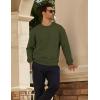 image:imageMAGCOMSEN Mens Fleece Lined Sweatshirts Long Sleeve Crewneck Pullover Winter Fall Warm Casual SweatshirtArmy Green