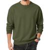 image:imageMAGCOMSEN Mens Fleece Lined Sweatshirts Long Sleeve Crewneck Pullover Winter Fall Warm Casual SweatshirtArmy Green