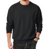 image:imageMAGCOMSEN Mens Fleece Lined Sweatshirts Long Sleeve Crewneck Pullover Winter Fall Warm Casual SweatshirtBlack