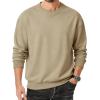 image:imageMAGCOMSEN Mens Fleece Lined Sweatshirts Long Sleeve Crewneck Pullover Winter Fall Warm Casual SweatshirtKhaki