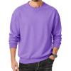 image:imageMAGCOMSEN Mens Fleece Lined Sweatshirts Long Sleeve Crewneck Pullover Winter Fall Warm Casual SweatshirtLight Purple