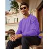 image:imageMAGCOMSEN Mens Fleece Lined Sweatshirts Long Sleeve Crewneck Pullover Winter Fall Warm Casual SweatshirtLight Purple