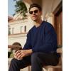 image:imageMAGCOMSEN Mens Fleece Lined Sweatshirts Long Sleeve Crewneck Pullover Winter Fall Warm Casual SweatshirtNavy