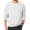 image:imageMAGCOMSEN Mens Fleece Lined Sweatshirts Long Sleeve Crewneck Pullover Winter Fall Warm Casual SweatshirtWhite
