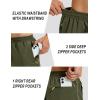 image:imageMAGCOMSEN Mens Hiking Shorts 7 Quick Dry Lightweight 3 Zipper Pockets Summer Workout Gym Athletic Running Shorts MenArmygreen