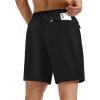 image:imageMAGCOMSEN Mens Hiking Shorts 7 Quick Dry Lightweight 3 Zipper Pockets Summer Workout Gym Athletic Running Shorts MenBlack