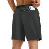 image:imageMAGCOMSEN Mens Hiking Shorts 7 Quick Dry Lightweight 3 Zipper Pockets Summer Workout Gym Athletic Running Shorts MenDarkgrey