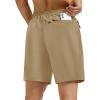 image:imageMAGCOMSEN Mens Hiking Shorts 7 Quick Dry Lightweight 3 Zipper Pockets Summer Workout Gym Athletic Running Shorts MenKhaki