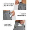 image:imageMAGCOMSEN Mens Hiking Shorts 7 Quick Dry Lightweight 3 Zipper Pockets Summer Workout Gym Athletic Running Shorts MenLightgrey