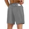 image:imageMAGCOMSEN Mens Hiking Shorts 7 Quick Dry Lightweight 3 Zipper Pockets Summer Workout Gym Athletic Running Shorts MenLightgrey