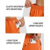 image:imageMAGCOMSEN Mens Hiking Shorts 7 Quick Dry Lightweight 3 Zipper Pockets Summer Workout Gym Athletic Running Shorts MenOrange